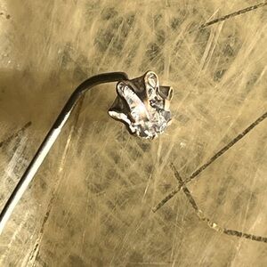 Vintage Silver Tone Crystal Stick Pin Hat Pin Estate Jewelry